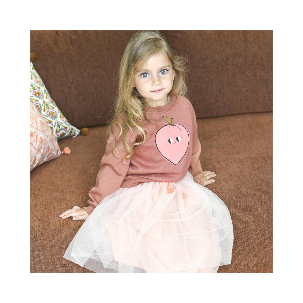 Peaches organic cotton sweatshirt - Terracotta