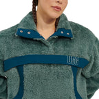 Gayel Sherpa Half Snap Sweatshirt - Green