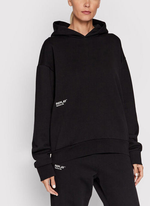 Replay - Sweat Oversized À Capuche - Black - Femme