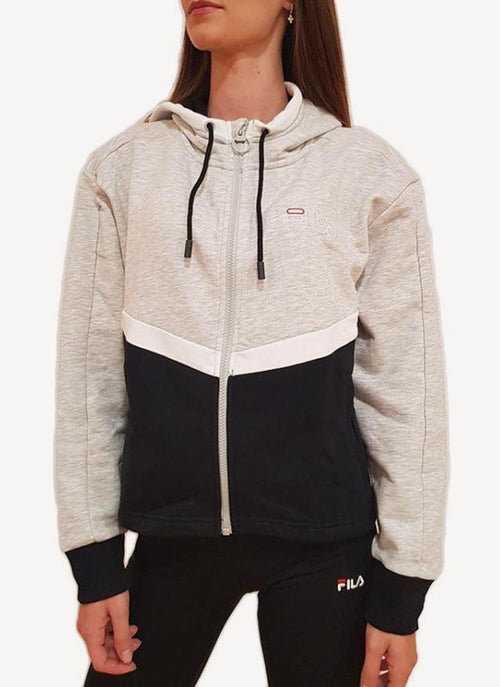 Fila - Sweat Zippe Laguna - Light Grey Melange-Black-Bright White - Femme