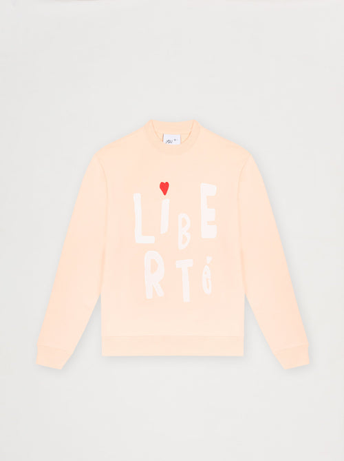 Sweat unisexe COUP DE PINCEAU abricot
