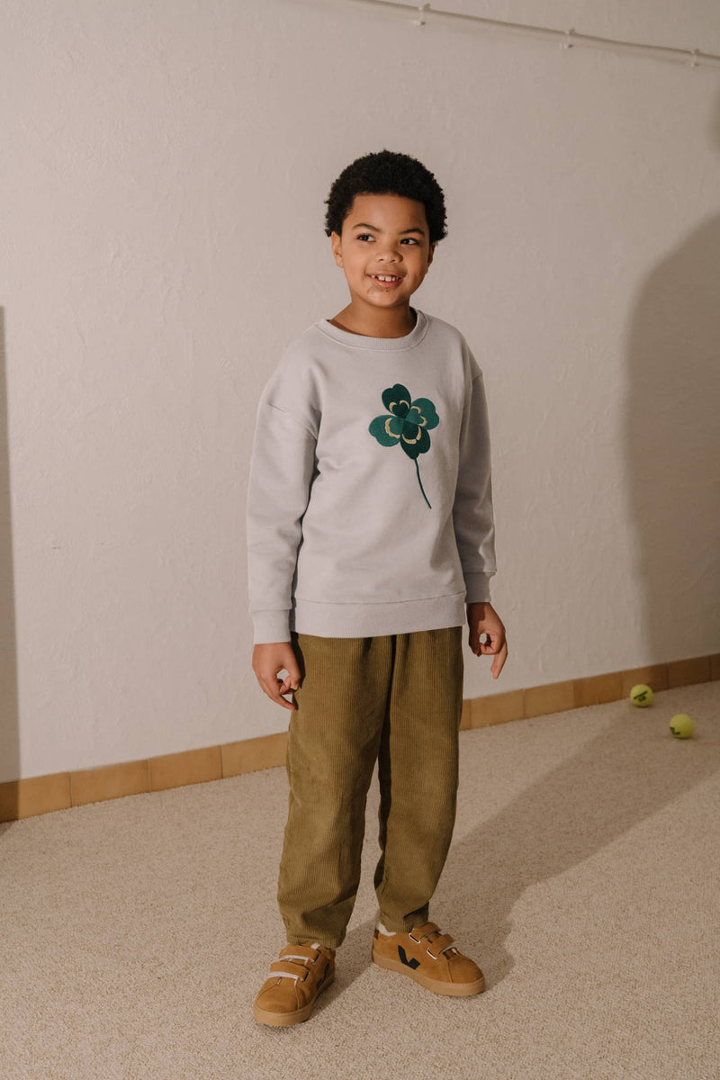 Bart Gray Clover Embroidered Sweatshirt