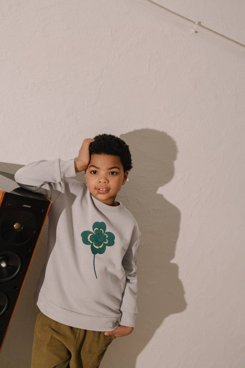 Bart Gray Clover Embroidered Sweatshirt