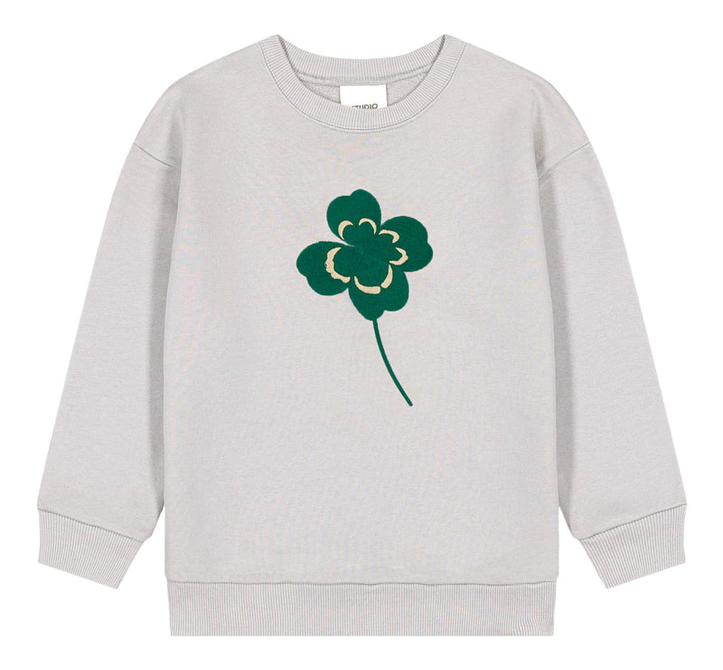 Bart Gray Clover Embroidered Sweatshirt