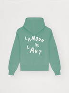 Sweat Capuche Unisexe L'Amour De L'Art Vert Givré