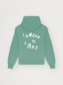 Sweat capuche unisexe L'AMOUR DE L'ART vert givré