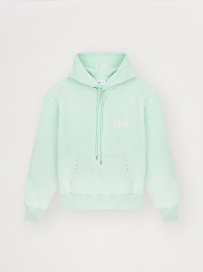 Sweat capuche unisexe FRESQUE vert d'eau