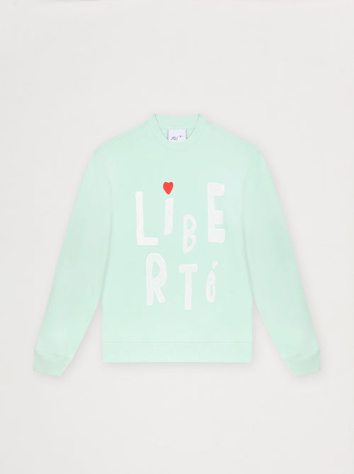 Sweat unisexe COUP DE PINCEAU vert d'eau
