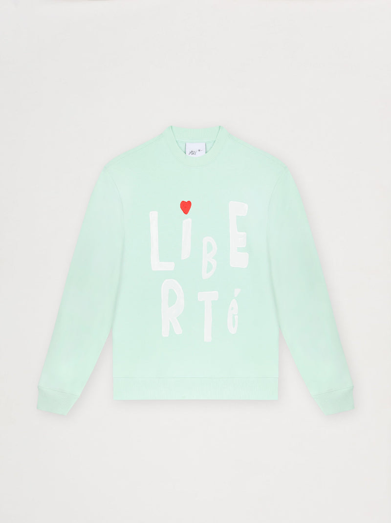 Sweat unisexe COUP DE PINCEAU vert d'eau