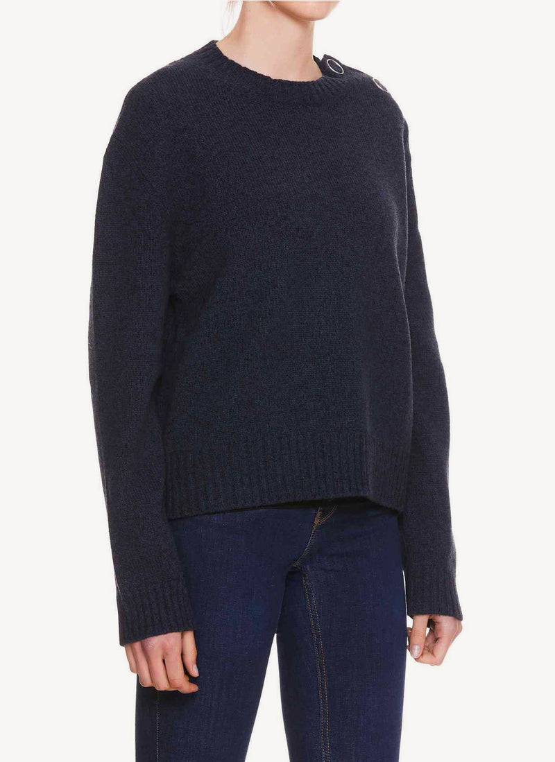 Jil Sander - Pull En Laine - Dark Blue - Femme