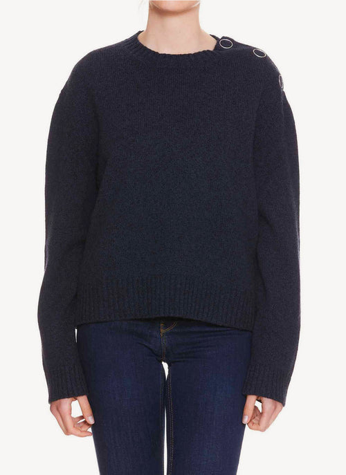 Jil Sander - Pull En Laine - Dark Blue - Femme