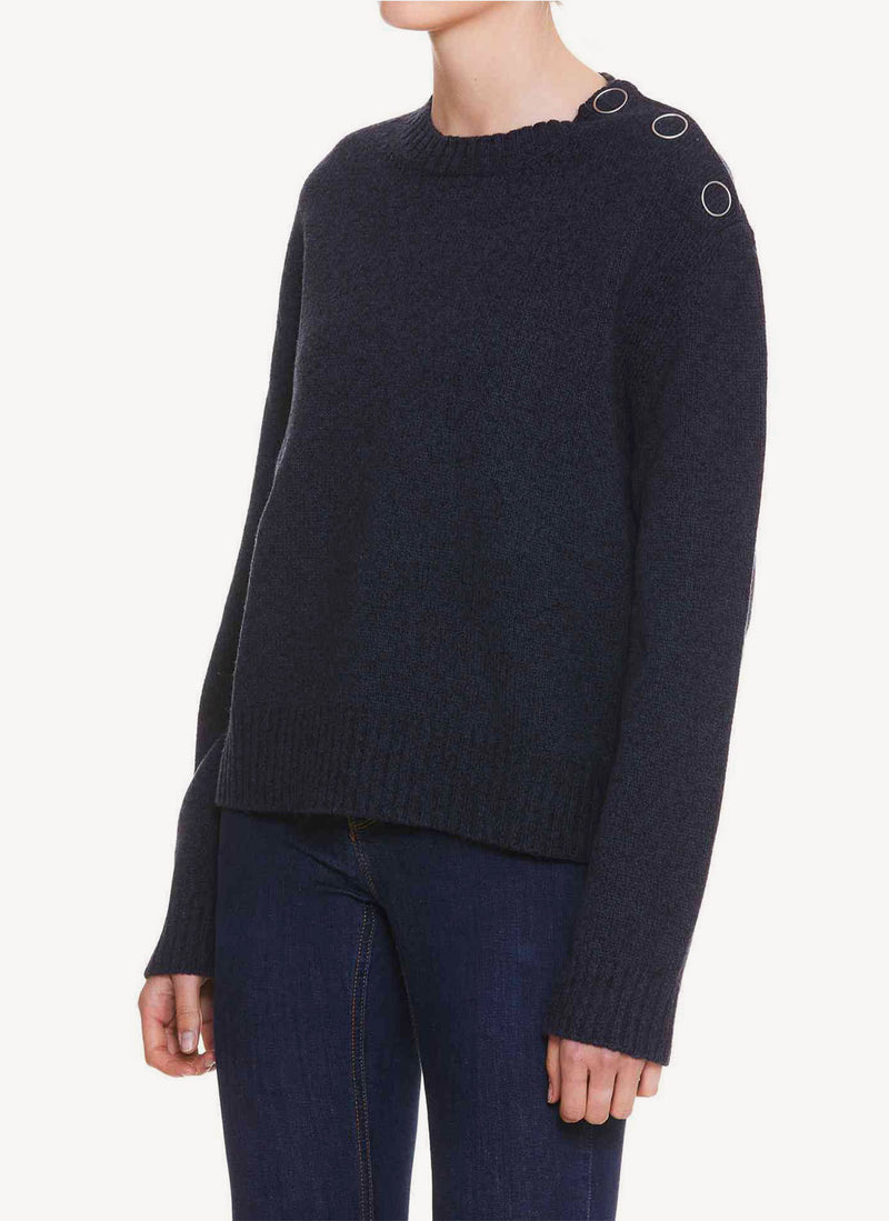 Jil Sander - Pull En Laine - Dark Blue - Femme