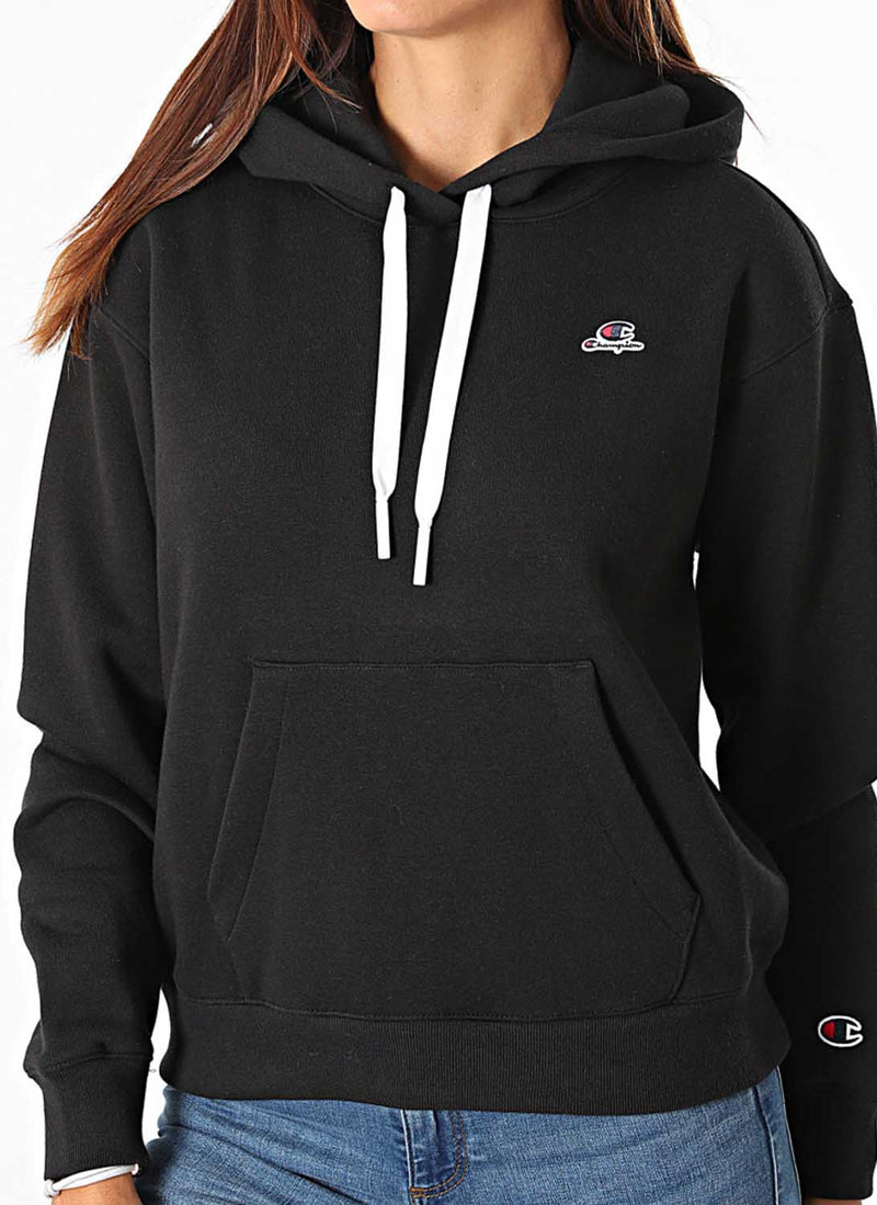 Champion - Sweatshirt À Capuche Double Logo - Noir - Femme