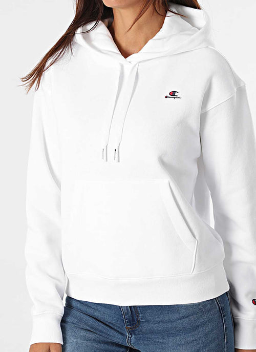 Champion - Sweatshirt À Capuche Double Logo - Blanc - Femme