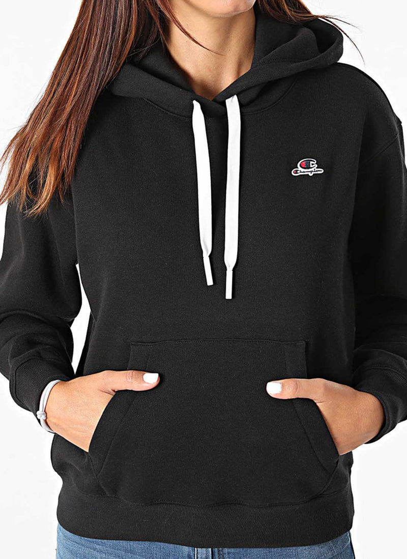 Champion - Sweatshirt À Capuche Double Logo - Noir - Femme