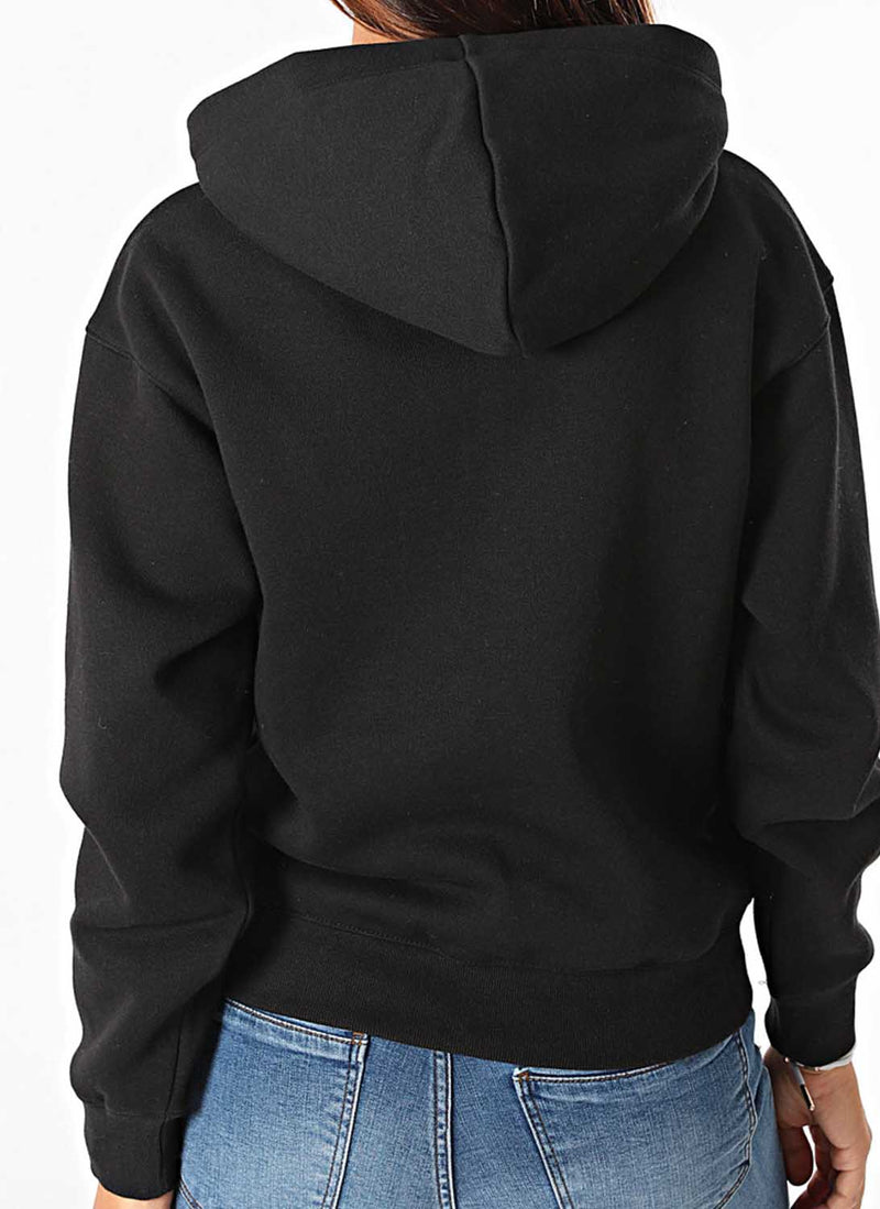 Champion - Sweatshirt À Capuche Double Logo - Noir - Femme