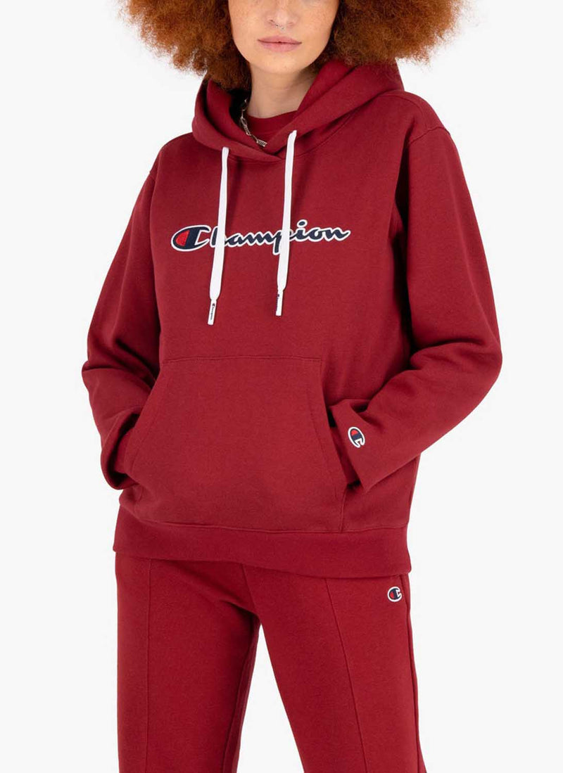 Champion - Sweatshirt À Capuche Et Logo - Bordeaux - Femme