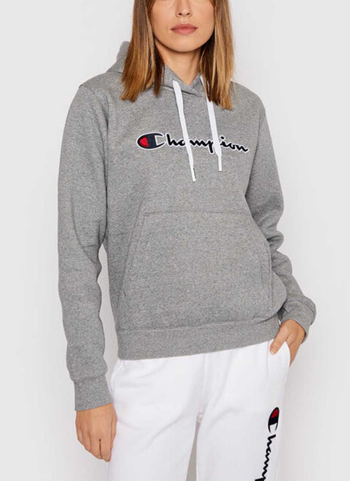 Champion - Sweatshirt À Capuche Et Logo - Gris - Femme