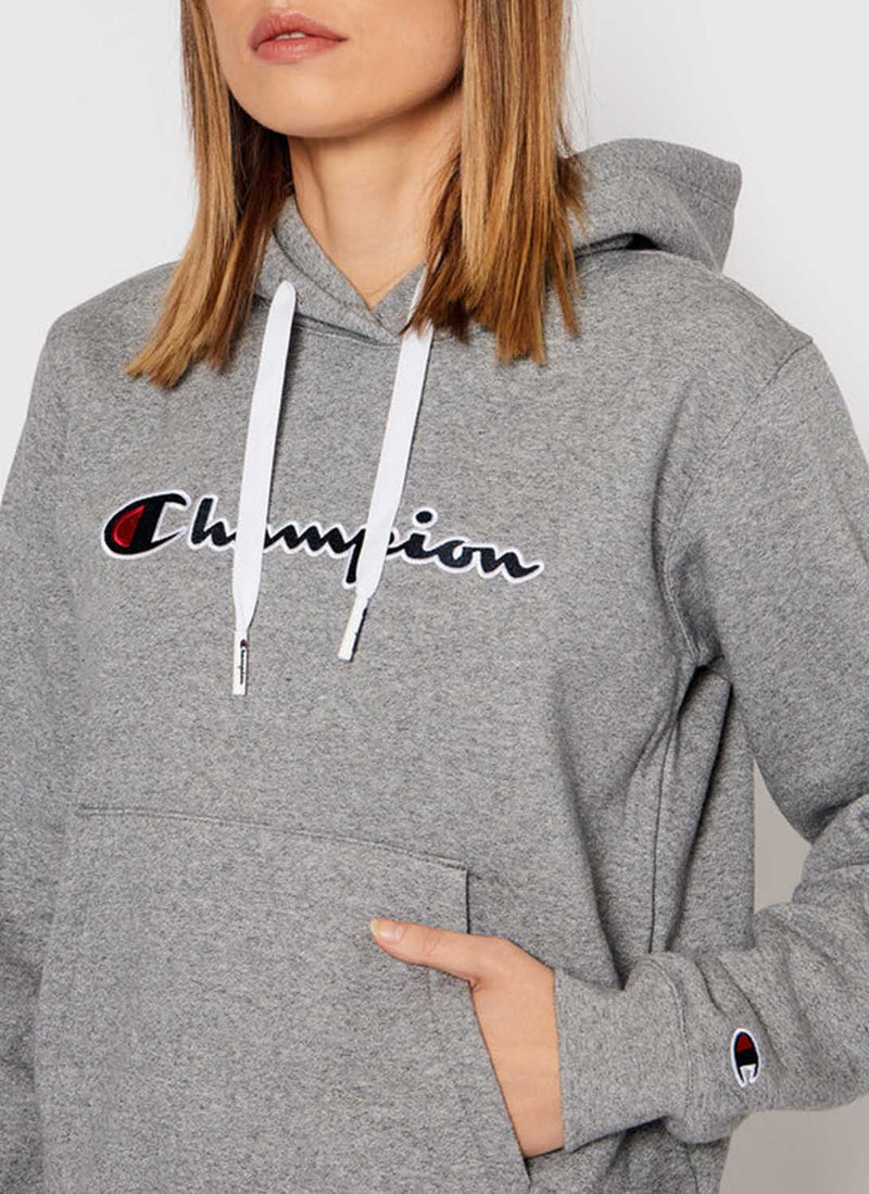 Champion - Sweatshirt À Capuche Et Logo - Gris - Femme