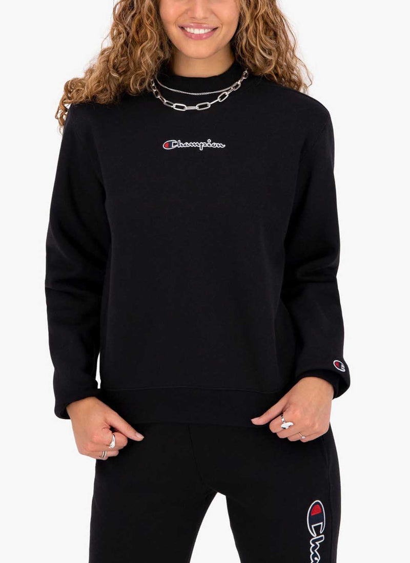 Champion - Sweatshirt À Col Haut - Noir - Femme