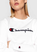 Champion - Sweatshirt À Col Rond Et Logo - Blanc - Femme