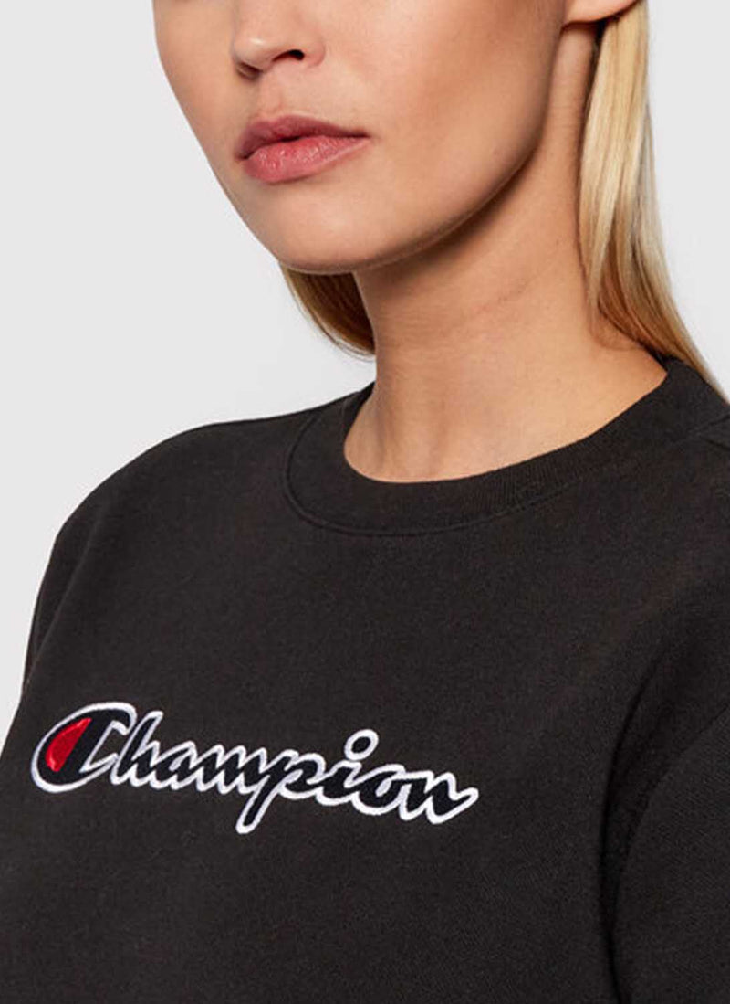 Champion - Sweatshirt À Col Rond Et Logo - Noir - Femme