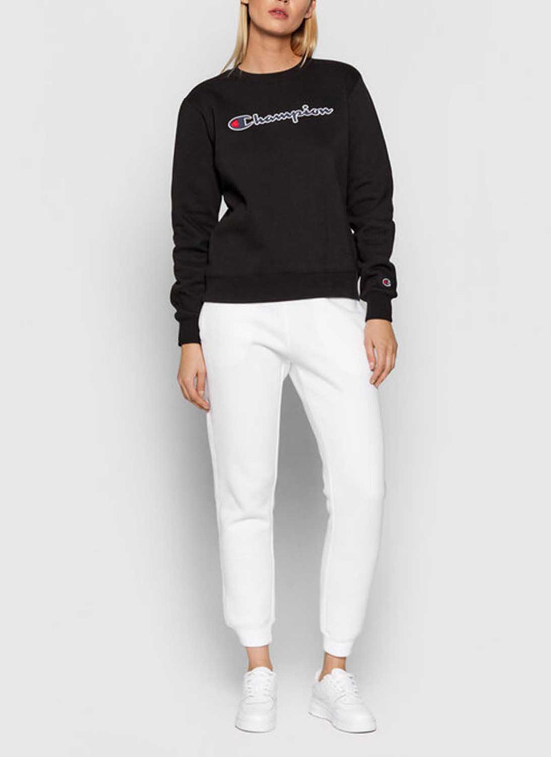 Champion - Sweatshirt À Col Rond Et Logo - Noir - Femme