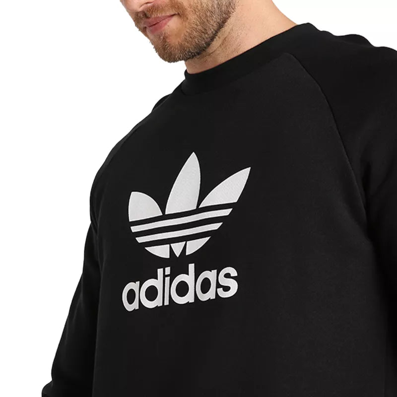 Sudadera Adidas Originals Trefoil Crew - Negro/Blanco