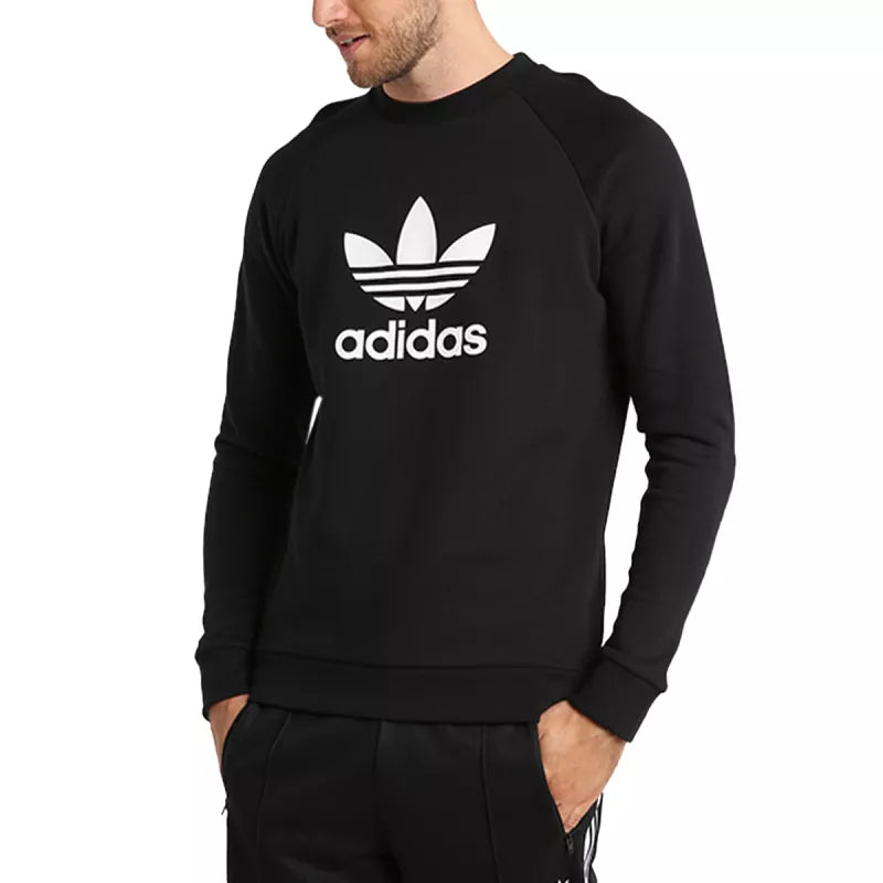 Sudadera Adidas Originals Trefoil Crew - Negro/Blanco