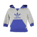 Sweatshirt Adidas Originals Trefoil Hoodie Bébé - Gris Et Bleu