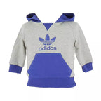 Sweatshirt Adidas Originals Trefoil Hoodie Bébé - Gris Et Bleu