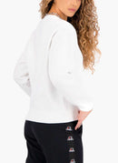 Champion - Sweatshirt Col Rond Double Logo - Blanc - Femme