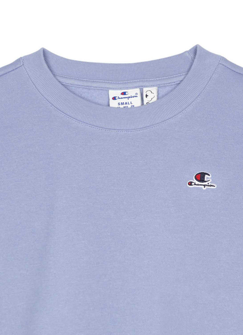 Champion - Sweatshirt Col Rond Double Logo - Bleu - Femme