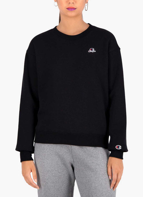 Champion - Sweatshirt Col Rond Double Logo - Noir - Femme