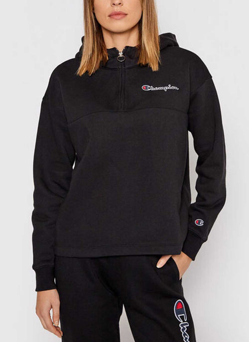 Champion - Sweatshirt Col Zippé - Noir - Femme