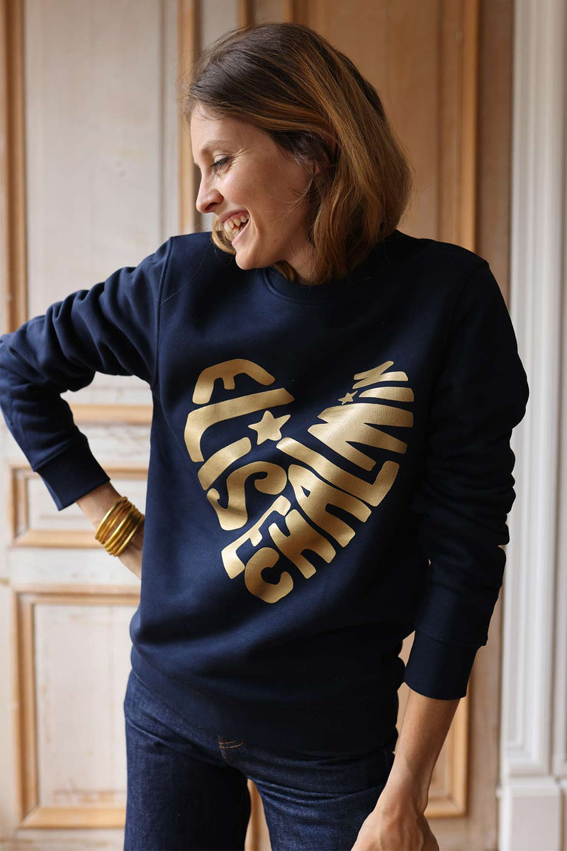 Elise Chalmin | Sweatshirt en coton bio bleu marine Gabriel