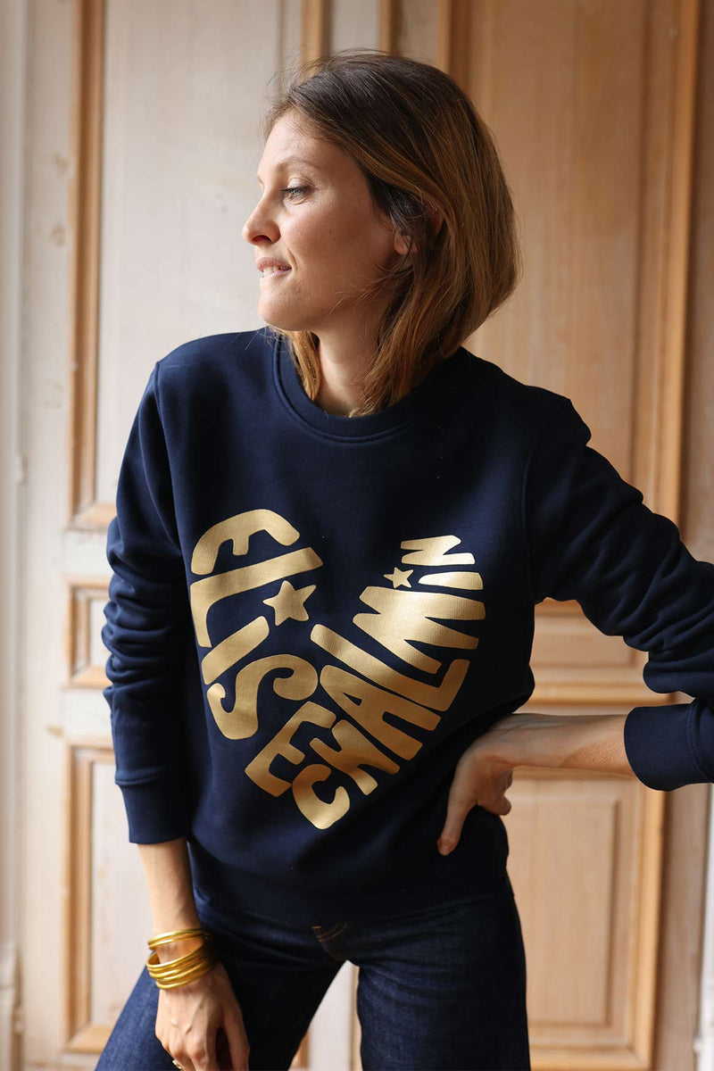 Elise Chalmin | Sweatshirt en coton bio bleu marine Gabriel