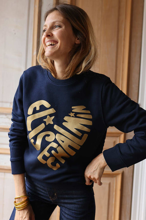 Elise Chalmin | Sweatshirt en coton bio bleu marine Gabriel