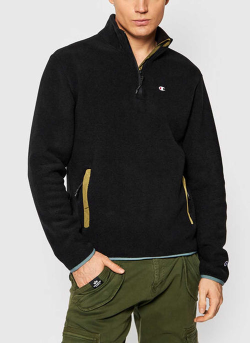 Champion - Sweatshirt Half Zip - Noir - Homme