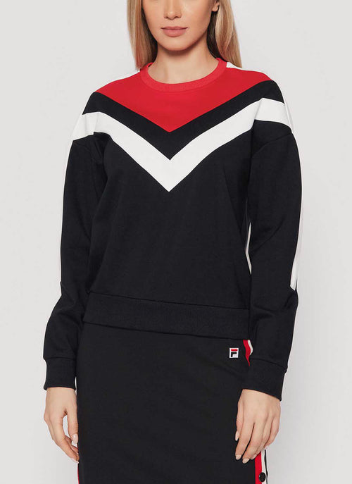 Fila - Sweatshirt Tanith Crew - Black-True Red-Bright White - Femme