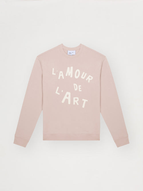 Sweat unisexe L'AMOUR DE L'ART rose glacé