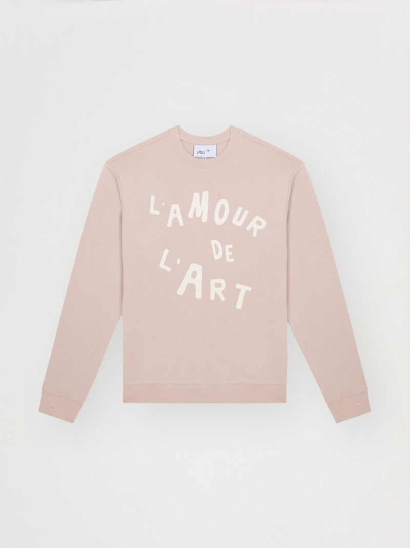Sweat unisexe L'AMOUR DE L'ART rose glacé