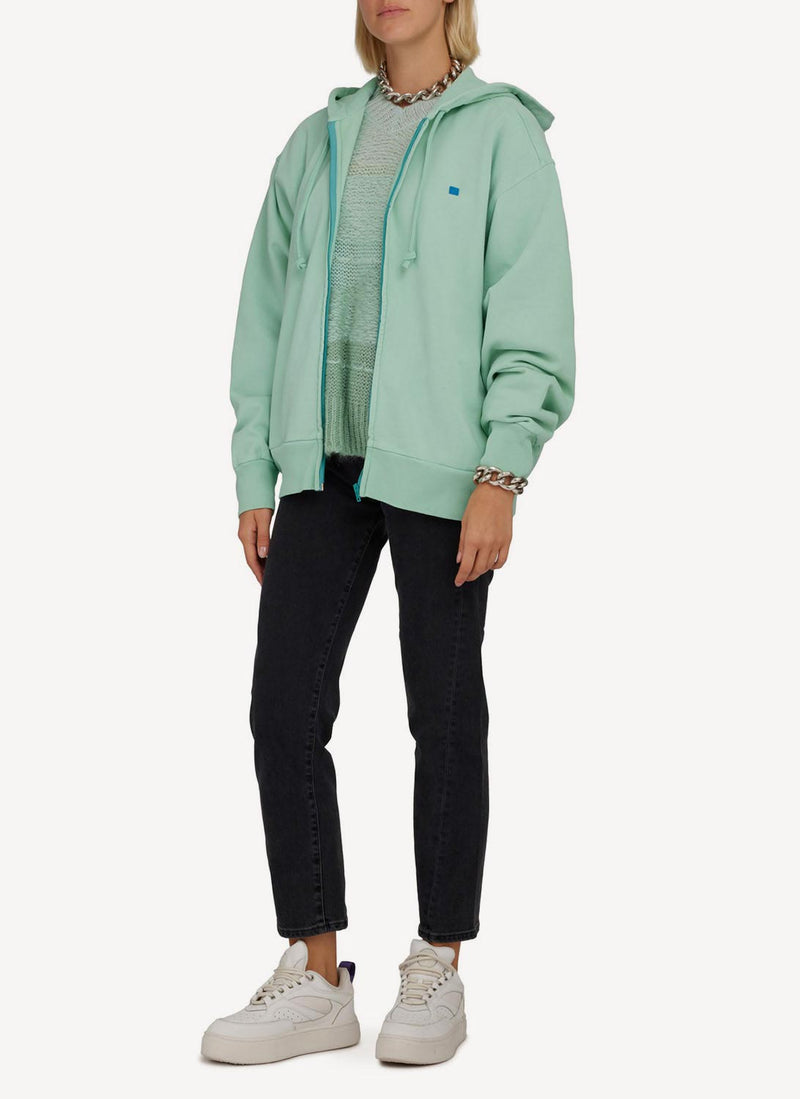 Acne - Sweatshirt Zippé Fiah - Green - Femme