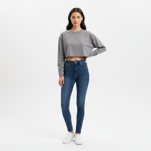 T-Shirt Urban Cropped - Grey - Femme