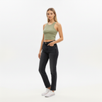 Urban Tank Crop Vest Top - Khaki - Women