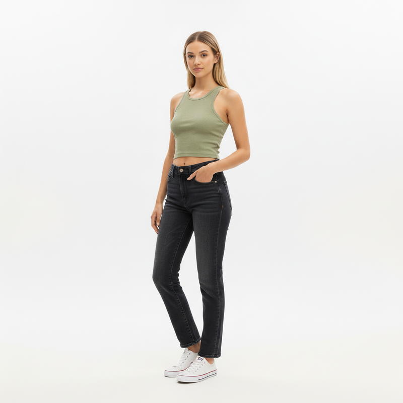 Urban Tank Crop Tank Top - Khaki - Women