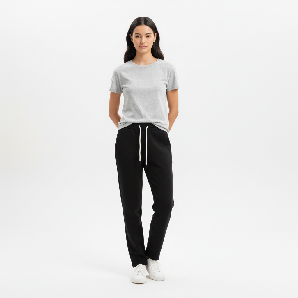 Straight-Cut Joggers - Black - Unisex