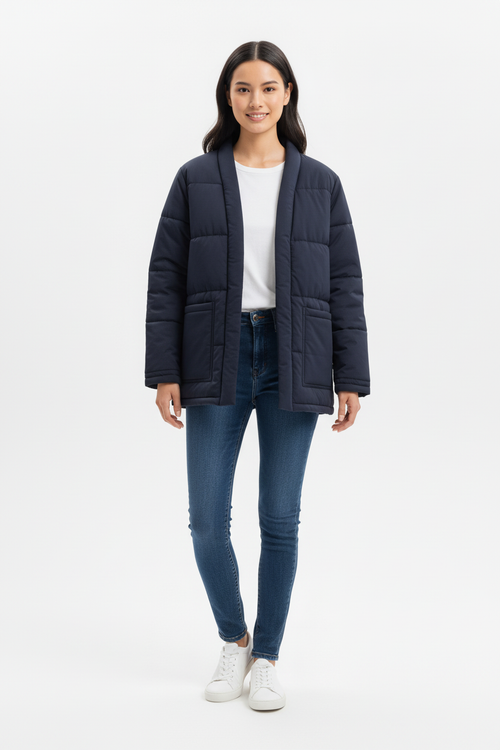 Doudoune Kimono Down Bleu Marine - Mixte