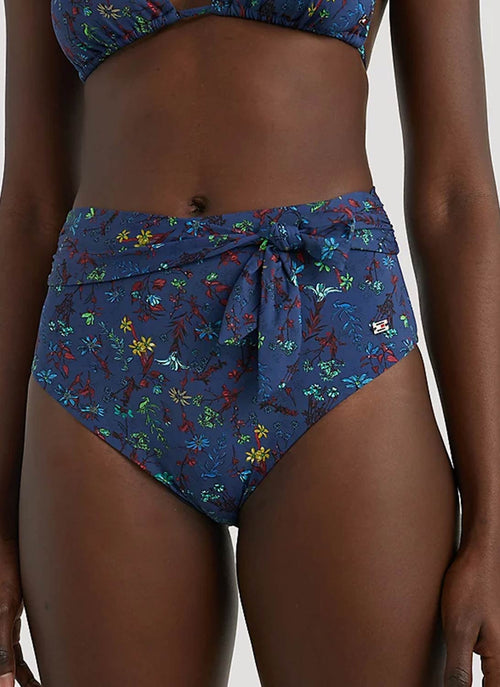 Tommy Hilfiger - Bas De Bikini Taille Haute Imprimé - Floral Navy - Femme