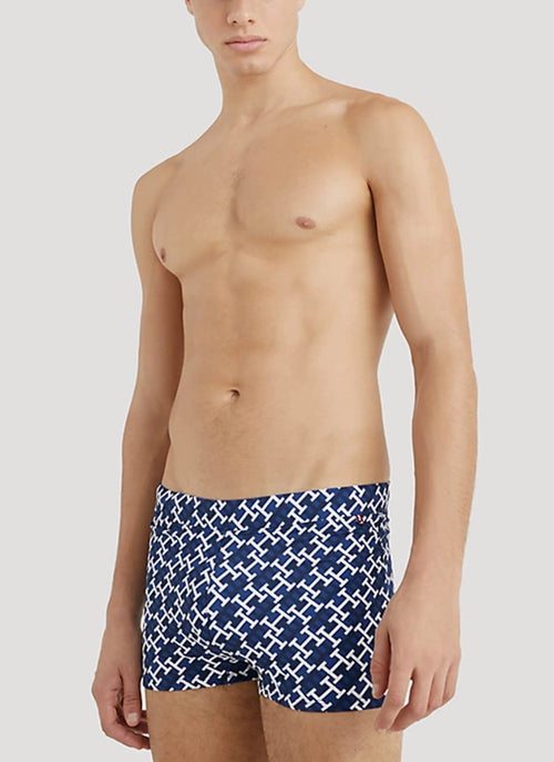 Tommy Hilfiger - Short De Bain - Monogram Navy White - Homme